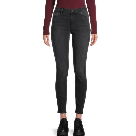 Hudson Jeans Natalie Midrise Skinny Ankle Crop CAYLEY black 24 NWT - Picture 1 of 4